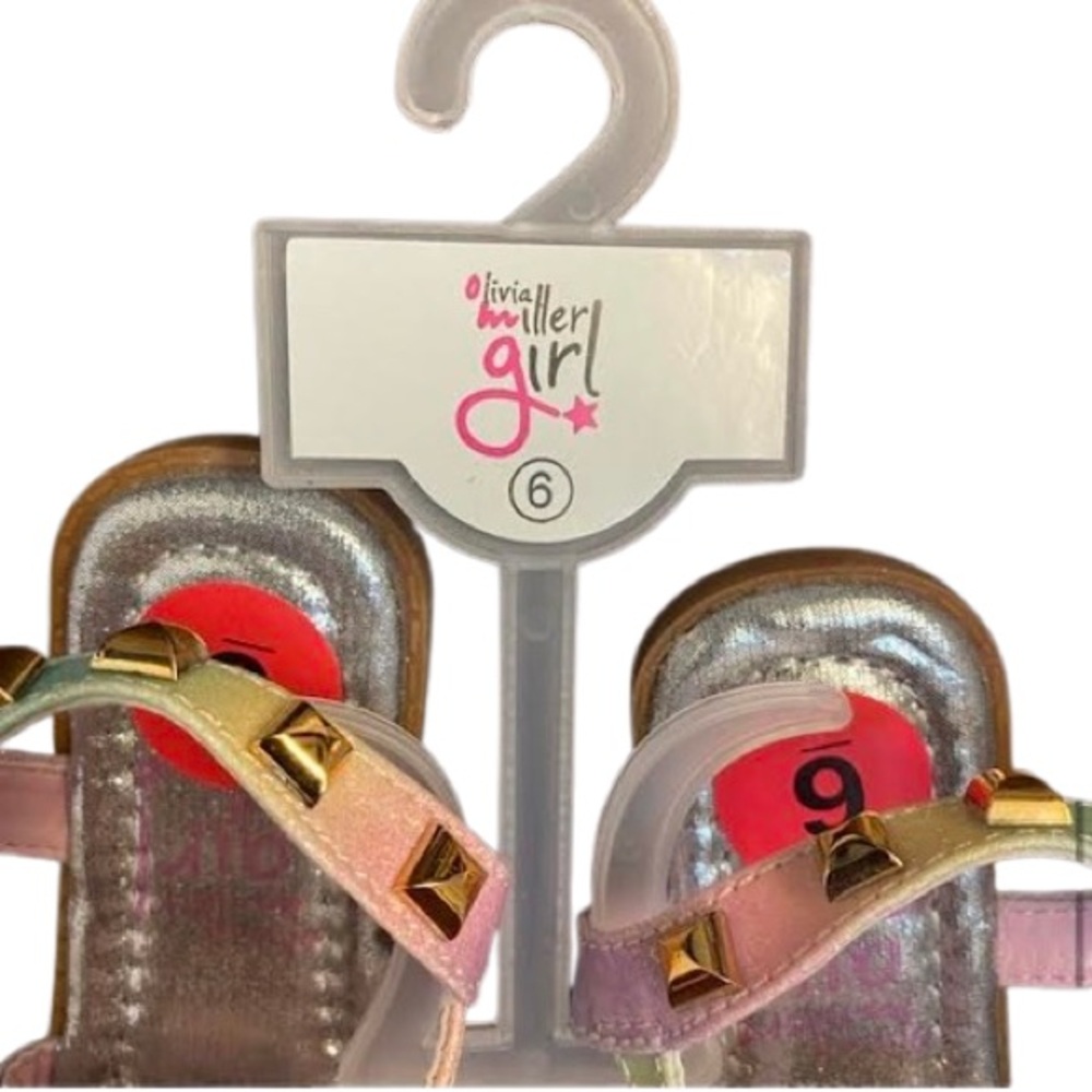 🌈 Baby Rainbow Studded Olivia Miller Girl Sandals - Picture 3 of 6